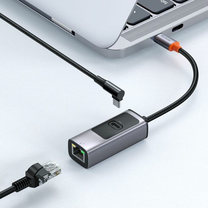 Перехідник McDodo [HU-0680] 2in1 USB-C to RJ45/USB-C 100w купити оптом