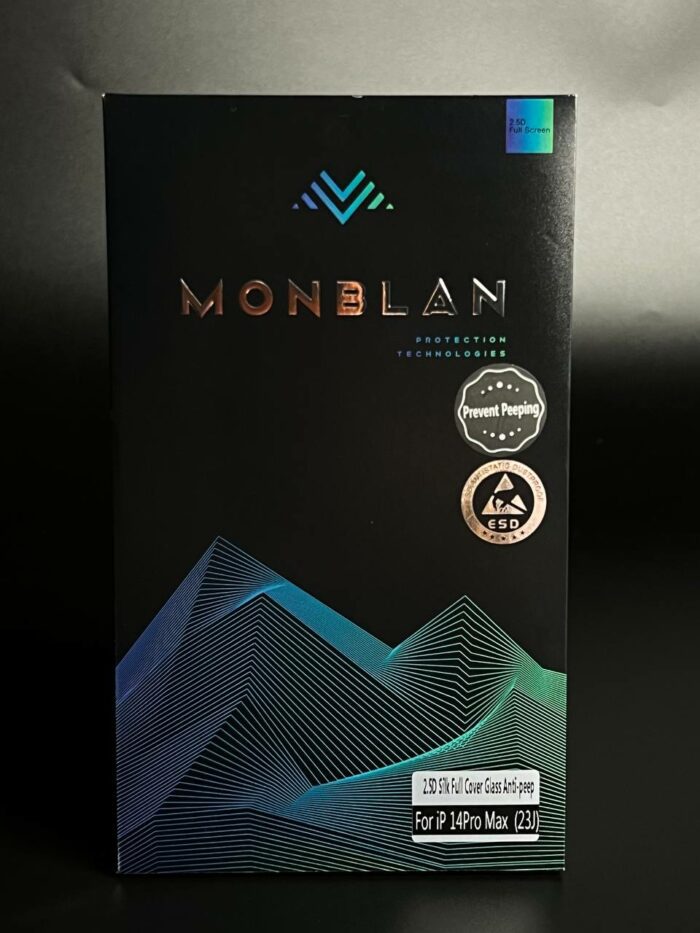 Захисне скло Monblan для iPhone 14 Pro Max 2.5D Anti Peep 0.26mm (Black) купити оптом