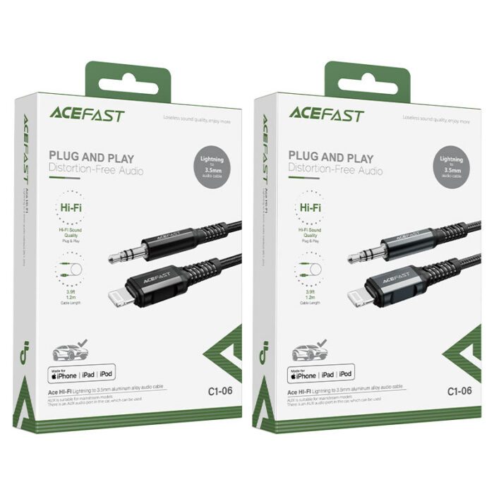 AUX Acefast C1-06 Aluminium Alloy Lightning to 3.5mm купити оптом