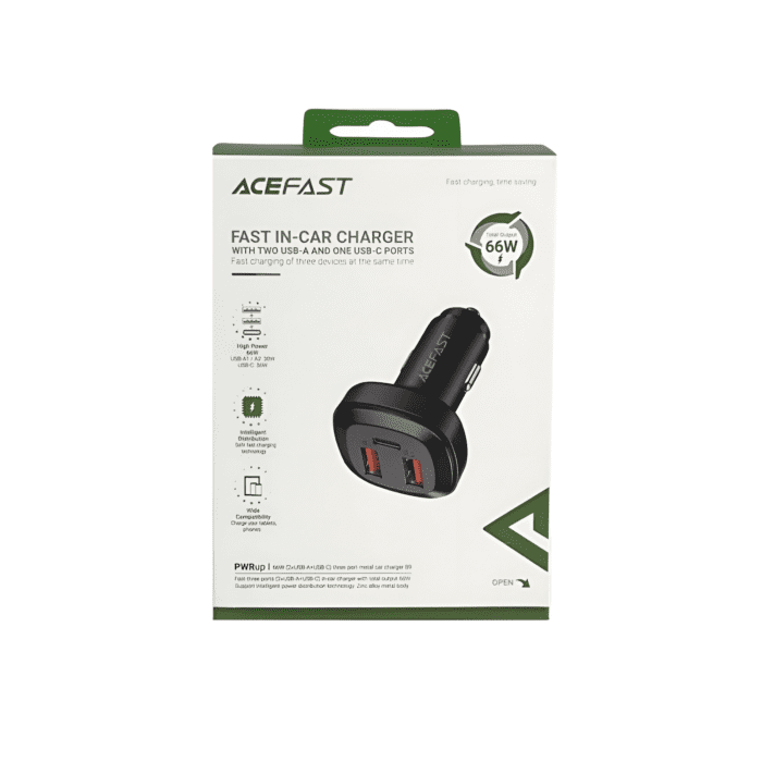 Прикурювач Acefast Metal B9 USB-C + 2xUSB-A 66w купити оптом