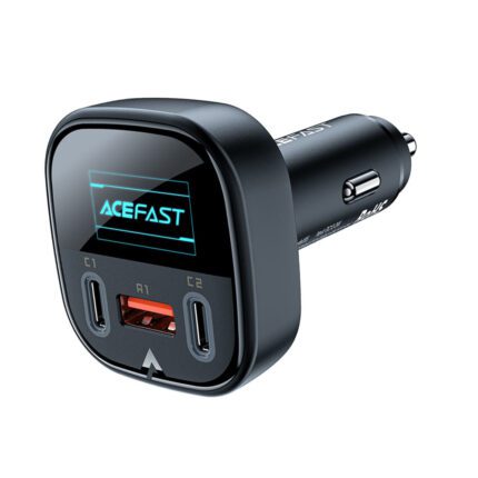 Автомобільний зарядний пристрій Acefast Metal B5 2xUSB-C + USB-A 101w with OLED Smart Display купити оптом