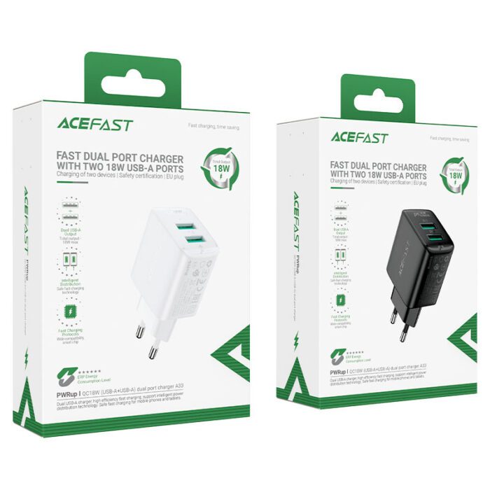 Адаптер Acefast A33 USB-A + USB-A Port 18w купити оптом