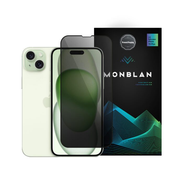 Захисне скло Monblan для iPhone 15 Plus/14 Pro Max 2.5D Anti Peep 0.26mm [Dust-Proof] (Black) купити оптом