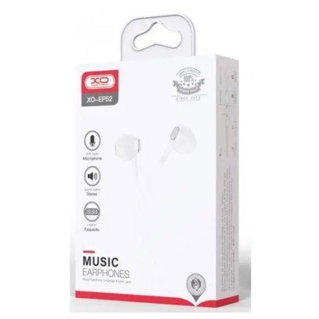 Навушники XO 3.5mm EP52 Series (White) купити оптом