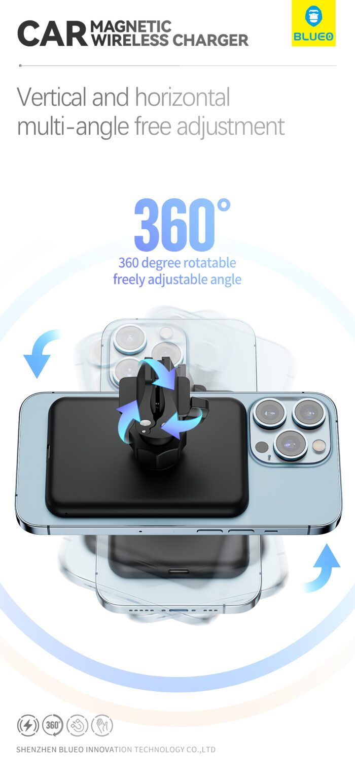 Автотримач з бездротовою зарядкою Blueo [BC5955] Ape Legend Magnetic Series купити оптом