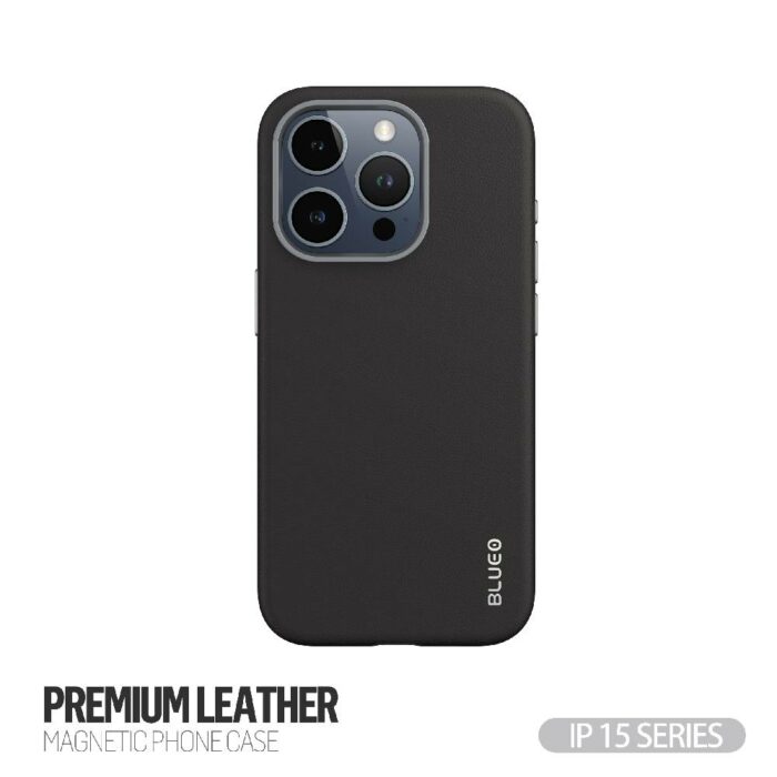 Чохол Blueo для iPhone 15 Pro [B52] Premium Leather with Magnetic Series (Black) купити оптом