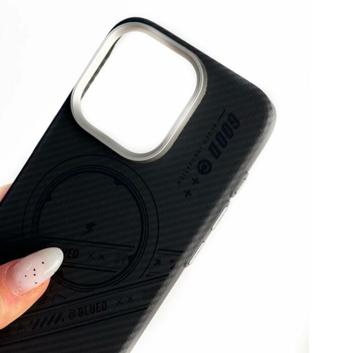 Чохол Blueo для iPhone 15 Pro [B48] 600D All-Inclusive Aramid Fiber with Magnetic Series (Black) купити оптом