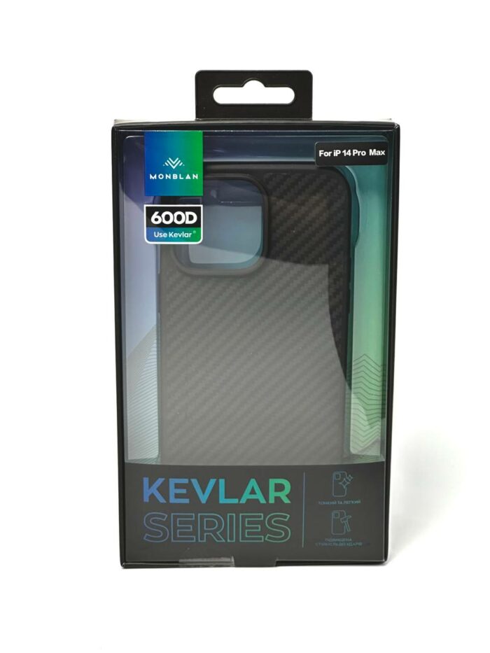 Чохол Monblan для iPhone 14 Pro Max [MKM14PM] Kevlar Magnetic Series (Black-Grey) купити оптом