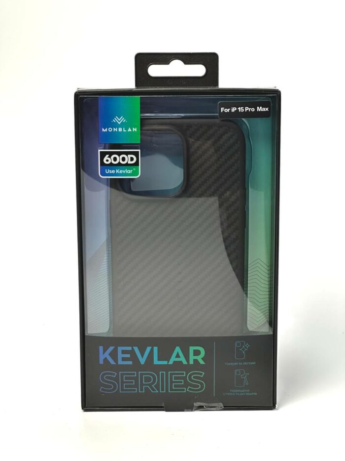 Чохол Monblan для iPhone 15 Pro Max [MKM15PM] Kevlar Magnetic Series (Black-Grey) купити оптом