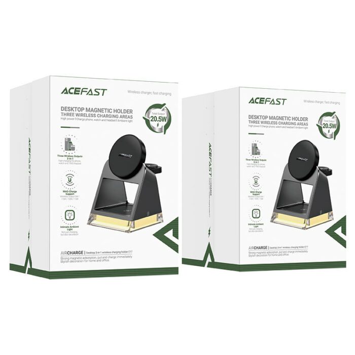 Бездротова зарядка Acefast 3in1 E17 Series (Black) купити оптом