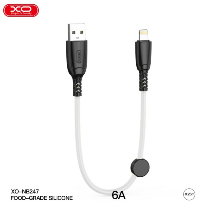 Кабель XO [NB247] USB to Lightning Suluo Portable Silicone 0.25m купити оптом