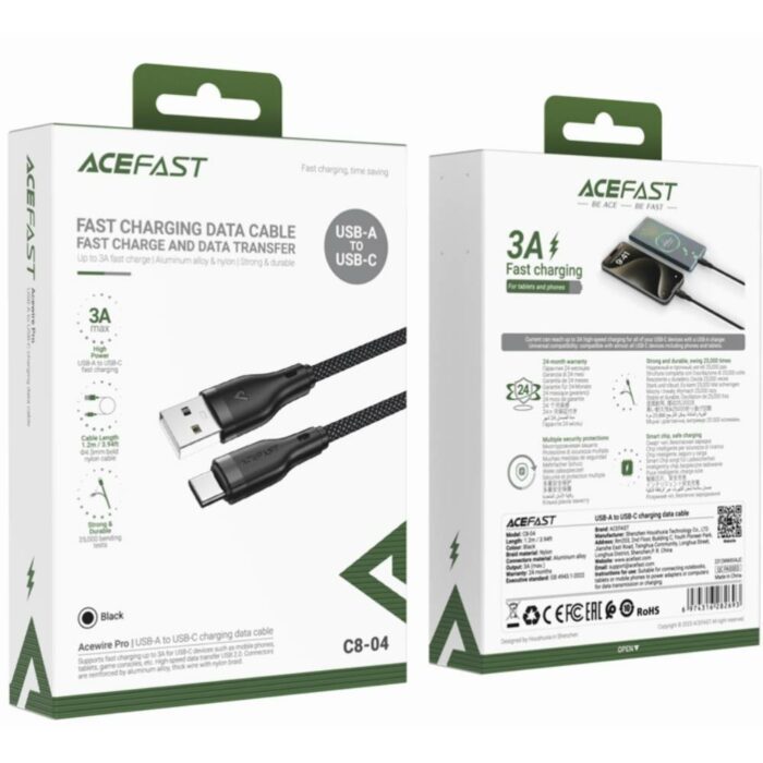 Кабель Acefast C8-04 USB to USB-C (Black) купити оптом
